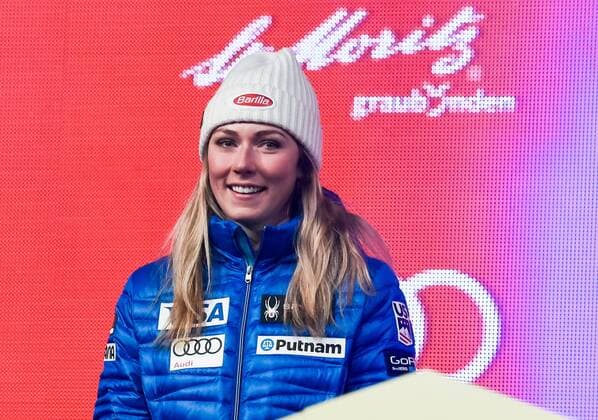 16.02.2017, St. Moritz, SUI, FIS Weltmeisterschaften Ski Alpin, St. Moritz 2017, Riesenslalom, Damen, Siegerehrung, im Bild Mikaela Shiffrin (USA, Damen Riesenslalom Silbermedaille) ladieis Giant Slalom Silver medalist Mikaela Shiffrin of the USA during the winner Ceremony for the ladie s Giant Slalom of the FIS Ski World Championships 2017. St. Moritz, Switzerland on 2017 02 16. St. Moritz EP_eri