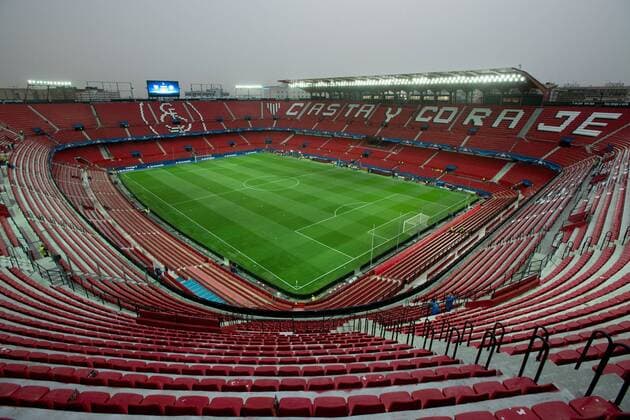 22.02.2017, Estadio Ramon Sanchez Pizjuan, Sevilla, ESP, UEFA CL, Sevilla FC vs Leicester City, Achtelfinale, Hinspiel, im Bild A general view of the stadium A general view of the stadium during the UEFA Champions League round of 16, 1st leg match between Sevilla FC and Leicester City at the Estadio Ramon Sanchez Pizjuan in Sevilla, Spain on 2017 02 22. Sevilla EP_fil