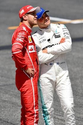 Sebastian Vettel (GER 5), Scuderia Ferrari, Valtteri Bottas (FIN 77), Mercedes AMG Petronas Motorsport, Lewis Hamilton (GB 44), Grosser Preis von Spanien 2017, Qualifying, Motorsport, Formel 1, 13.05.2017, Barcelona Copyright: xAndre Eibner-Pressefotox EP_JAE