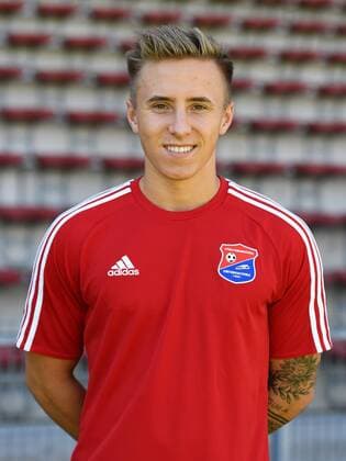 Luca Marseiler (Unterhaching, 17) Einzelbild, Aktion, Action, Porträt, Portrait, Fußball, GER, 3.Liga, Porträttermin 2017 2018, SpVgg Unterhaching, xslx
