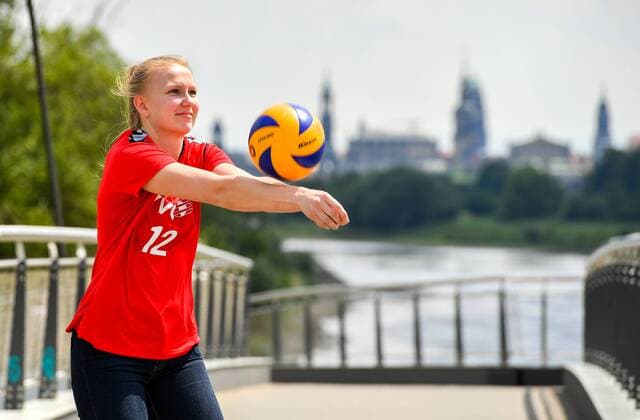 Volleyball, Dresdner SC - Shooting Neuzugang Piia Korhonen in Dresden-Pieschen an der Elbe, Dresdner SC , Volleyball, 1. Bundesliga Frauen, 1. Liga, DSC, Saison 2017 2018, Dresden, 11.07.2017,