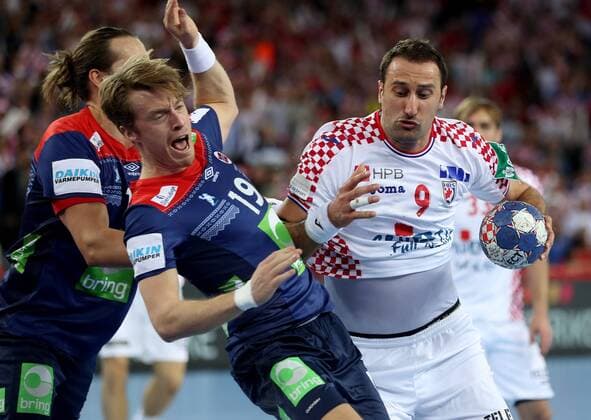 European Handball Championship, Group I, 4th round, Croatia - Norway 20.01.2018., Arena Zagreb, Zagreb, Croatia - 2018 European Men s Handball Championship, Group I, 4th round, Croatia - Norway. Kristian Bjornsen, Igor Vori. IgorxKralj PIXSELL