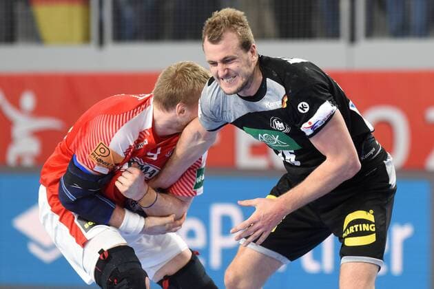 European Handball Championship, Group II, 4th round, Germany - Denmark 21.01.2018., Arena Varazdin, Varazdin, Croatia - 2018 European Men s Handball Championship, Group II, 4th round, Germany - Denmark. Julius Kuhn, Rene Toft Hansen. VjeranxZganec-Rogulja PIXSELL