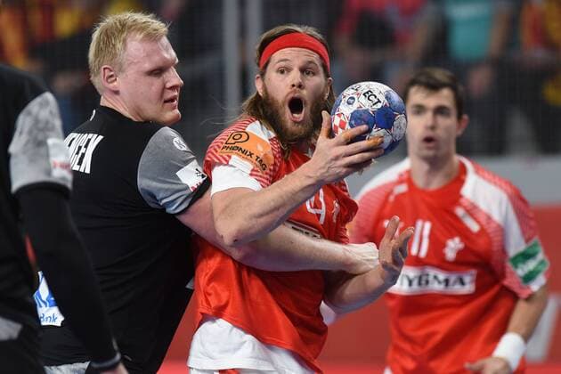 Handball, EM, Deutschland - Dänemark European Handball Championship, Group II, 4th round, Germany - Denmark 21.01.2018., Arena Varazdin, Varazdin, Croatia - 2018 European Men s Handball Championship, Group II, 4th round, Germany - Denmark. Patrick Wiencek, Mikkel Hansen. VjeranxZganec-Rogulja PIXSELL