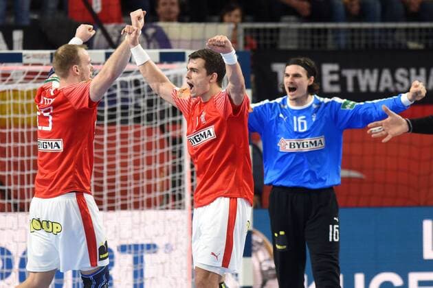 Handball, EM, Deutschland - Dänemark European Handball Championship, Group II, 4th round, Germany - Denmark 21.01.2018., Arena Varazdin, Varazdin, Croatia - 2018 European Men s Handball Championship, Group II, 4th round, Germany - Denmark. Henrik Toft Hansen, Rasmus Lauge Schmidt. VjeranxZganec-Rogulja PIXSELL