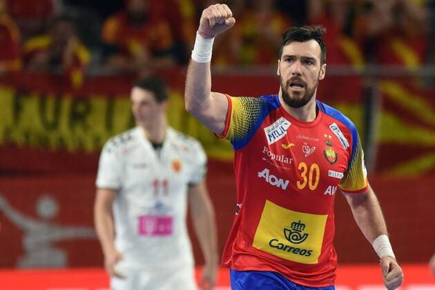 Handball, EM, Mazedonien - Spanien European Handball Championship, Group II, 4th round, FYR Macedonia - Spain 21.01.2018., Arena Varazdin, Varazdin, Croatia - 2018 European Men s Handball Championship, Group II, 4th round, FYR Macedonia - Spain. Gedeon Guardiola VjeranxZganec-Rogulja PIXSELL