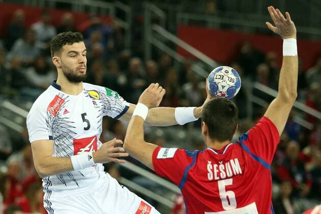 Handball, EM, Serbien - Frankreich European Handball Championship, Group I, 3rd round, Serbia - France 22.01.2018., Arena Zagreb, Zagreb, Croatia - 2018 European Men s Handball Championship, Group I, 3rd round, Serbia - France. Nedim Remili. DaliborxUrukalovic PIXSELL