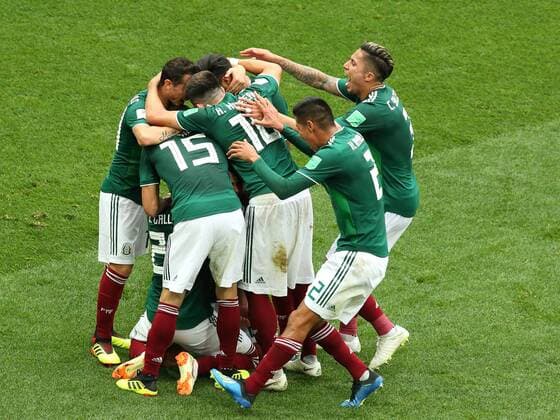 June 17, 2018 - Moscow, Russia - June 17, 2018, Russia, Moscow, FIFA World Cup WM Weltmeisterschaft Fussball First round, Group F, Germany vs Mexico at the Luzhniki stadium. Player of the national team Nationalteam Jess Daniel Gallardo Vasconcelos, Irwin Rodrigo Lozano Baena World Cup 2018, Germany - Mexico - ZUMAl75_ 20180617_zaf_l75_504 Copyright: xAlexanderxKulebyakinx