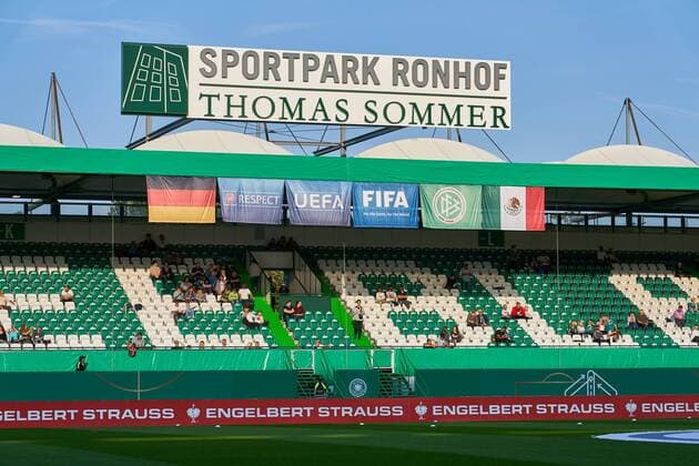 U21 U 21 Germany - Mexico, Soccer, Fürth, September 07, 2018 Stadium, football stadium, tribunes, spectator tribunes, inside view, architecture lawn, inside, arena, pitch, Sportpark Ronhof SpVgg Greuther Fürth U21 GERMANY - MEXICO 3-0 Important: DFB regulations prohibit any use of photographs as image sequences and or quasi-video. Football Test match, Season 2018 2019, September 07, 2018 Fürth, Germany. Photographer: Peter Schatz MAGICS