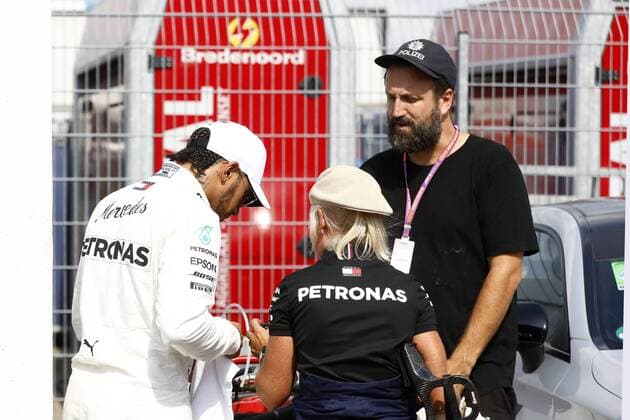 Formel 1, GP Deutschland, Paul Ripke zu Gast Motorsports: FIA Formula One World Championship, WM, Weltmeisterschaft 2019, Grand Prix of Germany, 44 Lewis Hamilton (GBR, Mercedes AMG Petronas Motorsport), Angela Cullen (GBR, Mercedes AMG Petronas Motorsport), Paul Ripke (GER) Hockenheim Germany