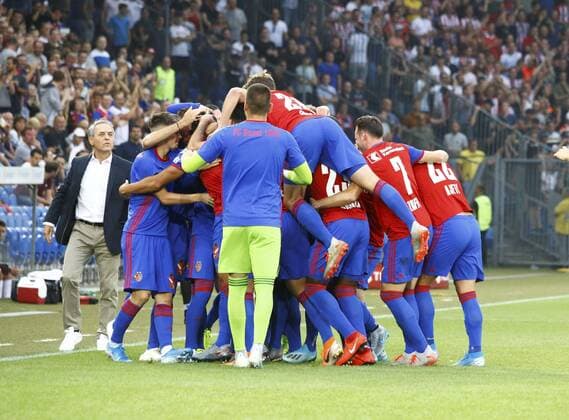 30 07 2019 Basel , Football Men UEFA Champions League Qualification Season 2019 2020 FC Basel PSV Eindhoven In picture Cheering goal FC Basel Action