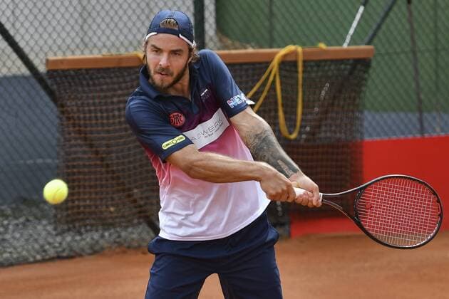 GER, Tennis Point Bundesliga, 1BL, Badwerk Gladbacher HTC 1 vs TK GW Mannheim 1 11 08 2019, An den Holter Sportstätten, Moenchengladbach, GER, Tennis Point Bundesliga, 1BL, Badwerk Gladbacher HTC 1 vs TK GW Mannheim 1, in picture Andrej Martin SVK Badwerk Gladbacher HTC 1 nph Mauelshagen nph00321