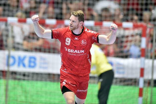 Cheers from Tobias Reichmann MT Melsungen , GER, MT Melsungen SC Magdeburg, Handball, 1 Bundesliga Men, 12 09 2019, GER, MT Melsungen SC Magdeburg, Handball, 1 Liga Men, 12 09 2019 Kassel Copyright: xEIBNER RolandxSippelx EP_RSL
