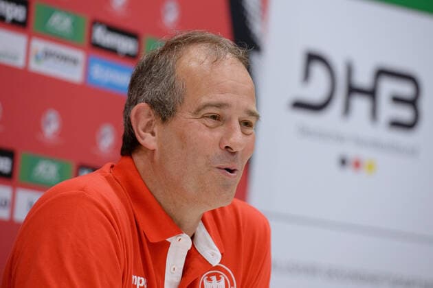 Henk Groener national coach, headcoach, coach women handball national team at the press conference, GER, Germany Belarus, Belarus handball, international womens match, Woman Qualifiers EHF EURO 2020, 25 09 2019, ,GER, Germany Belarus handball, international womens match, 25 09 2019 Coburg Copyright: xEIBNER RolandxSippelx EP_RSL