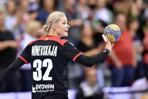 Shenia Evgenija Minevskaja Germany, Brest Bretagne ,GER, Germany Belarus Handball, Belarus Handball, Womens international, Woman Qualifiers EHF EURO 2020, 25 09 2019, ,GER, Germany Belarus Handball, Womens international, 25 09 2019 Coburg Copyright: xEIBNER RolandxSippelx EP_RSL