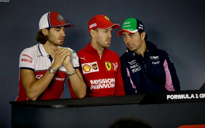 Motorsports: FIA Formula One World Championship, WM, Weltmeisterschaft 2019, Grand Prix of Mexico, 99 Antonio Giovinazzi (ITA, Alfa Romeo Racing), 5 Sebastian Vettel (GER, Scuderia Ferrari Mission Winnow), 11 Sergio Perez (MEX, Racing Point F1 Team), Mexico-City Mexico