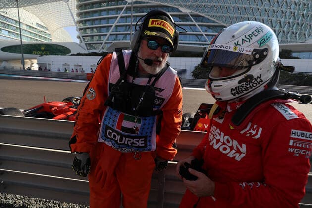 Sebastian Vettel, Scuderia Ferrari, formula 1 GP, Abu Dhabi, Yas Marina Circuit, UAE, 29 11 2019 Photo mspb Jean Petin Crash, Sebastian Vettel, formula 1 GP, Abu Dhabi, Yas Marina Circuit,