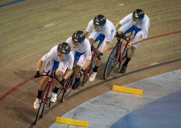 January 24, 2020, Milton, Ontario, Canada: The team from Republic of Korea competing during first round of team pursuit at the Tissot Track cycling, Rad, Radsport, Bahnrad, Bahn World Cup in Milton, Ontario on Friday, January 24, 2020. Cycling 2020 - Tissot Track Cycling World Cup - Canada - ZUMAp131 20200124_zap_p131_005 Copyright: xPeterxPowerx