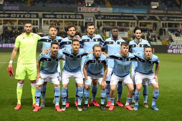 Serie A Championship 2019-20, Parma-Lazio 0-1, SQUADRA team group, Mannschaftsbild, Totale THOMAS STRAKOSHA, CIRO IMMOBILE, MARCO PAROLO, FRANCESCO ACERBI, FELIPE CAICEDO, LUIS ALBERTO; JONY, LUIZ FELIPE RAMOS, LUCAS LEIVA, PATRIC, ADAM MARUSIC. CAMPIONATO SERIE A 2019-20 PARMA-LAZIO 0-1