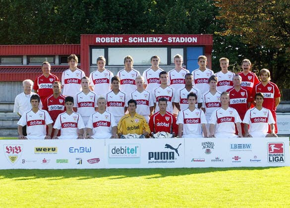 U19 VfB Stuttgart photo shoot season 2004 2005 Germany, Stuttgart, 01 07 2004, Football, A Juniors, Bundesliga, U19 VfB Stuttgart photo shoot season 2004 2005 Top row from Hansi Kleitsch coach, Martin Hess, Danny Galm, Patrick Leschinski, Daniel Gridnev, Vergoulakis Karapantzos, Demir Adem, Stefan Schill, Siegfried Schill Supervisor Middle row from Frieder Schrof Youth Leader , Lazar Khedira Supervisor , Bernd Nehrig, Christian Katins, Andreas Beck, Yannic Buchwald, David Pisot, Christian Sauter, Rolf Reile Supervisor , Thomas Tuchel Co-Trainer Lower row from Fabian Aupperle, Serdar Tasci, Srdan Stevanovic, Dennis Baum, Timo Hammel, Adam Szalai, Maximilian Aust, Sami Khedira