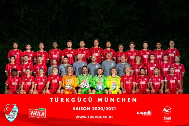 Türkgücü Munich Porträttermin 2020 2021 Back row from left Aaron BERZEL, Kerem KAVUK, Marco Raimondo METZGER, Erol ALKAN, Alexander SORGE, Michael ZANT, Petar SLISKOVIC, Azur VELAGIC, Daniele GABRIELE, Philipp ERHARDT, Stefan STANGL, Furkan ZORBA, Emre KURT middle row from left Yi Young PARK, Marco HOLZ, Atakan AKKAYNAK, physiotherapist Marco KRESS, Co Trainer Alper KAYABUNAR, Trainer Alexander SCHMIDT, Co Trainer Andreas PUMMER, Goalkeeping coach Michael HOFMANN, Kaan DUMAN, Kilian FISCHER, Alexander LAUKART, Tom BOERE, Nico GORZEL front row from left Amani MBARAKA, Omar SIJARIC, Fabijan PODUNAVAC, Thomas HAAS, Maximilian ENGL, Franco FLÜCKIGER Flueckinger Fluckinger , Rene VOLLATH, Jordaine JÄGER Jaeger Jager , Benedikt KIRSCH, Ünal TOSUN Uenal Unal , Furkan KIRCICEK, Sercan SARARER, 3 Liga, Porträttermin 2020 2021 Munich District sports facility Sports facility Perlach North Bavaria Germany Copyright: Passion2Press MarkusxFischerx