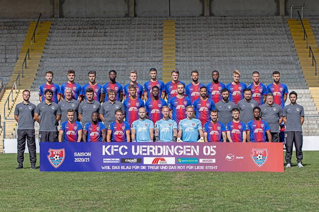 KFC Uerdingen 3 Liga, portrait appointment 2020 2021, team photo KFC Uerdingen 3 Liga, portrait appointment 2020 2021, team photo back row from left Kolja Pusch, Gino Fechner, Muhammed Kiprit, Omar Haktab Traore , Leon Schneider, Stefan Velkov, Edvinas Girdvainis, Tim Albutat, Osayamen Osawe, Fridolin Wagner, Christian Dorda, Dave GnaaseMiddle row from left Game Analyst Jens Tiesler, Athletics Coach Ruben Solis, Goalkeeping Coach Wolfgang Wimmer, Co Trainer Stefan Reisinger, Head Coach Stefan Krämer, Heinz Mörschel, Assani Lukimya, Jan Kirchhoff, Adriano Grimaldi, Physiotherapist Erginer Simsek, Andreas Ganzinger, Andreas Bosheck both function team , Phsysiotherapist Ritsarnt AravidisFront row from Mike Feigenspan, Christian Kinsombi, Peter van Ooijen, Hidde Jurjus, Lukas Königshofer, Julius Paris, Ali Ibrahimaj, RijadKobiljar, Hans Anapak Krefeld Grotenburg Stadium North Rhine-Westphalia Germany Poolfoto Revierfoto ,EDITORIAL USE ONLY