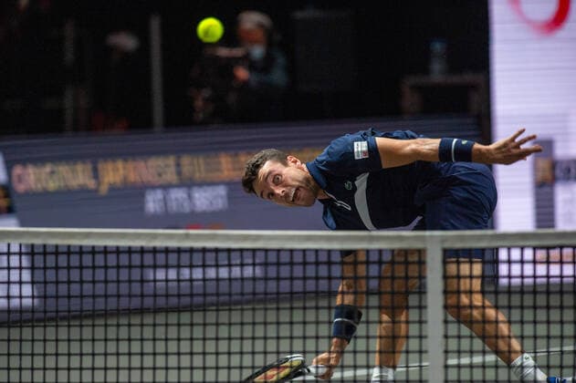 In Roberto BAUTISTA AGUT ESP , Hubert HURKACZ POL vs Roberto BAUTISTA AGUT ESP , TENNIS, bett1hulks Indoor, 16 10 2020, GER, TENNIS, ATP TOUR, bet1hulks Indoor, Hubert HURKACZ POL vs Roberto BAUTISTA AGUT ESP , 16 10 2020 KOELN Copyright: xEibnerxPressefotox xBenjaminxSOELZERx EP_BSO