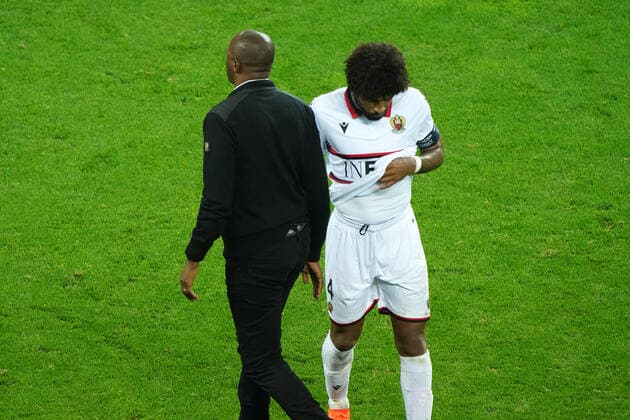 Football , Europa League, Season 2020 2021, Corona Time, Covid 19, Bayer 04 Leverkusen vs. OGC Nice, Group Stage, Group C, 22 10 2020, Bayarena Leverkusen , patrick Vieira, Dante, OGC Nice ,