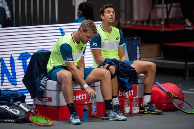 In the Andreas MIES GER , Kevin KRAWIETZ GER Andreas MIES GER , Kevin KRAWIETZ GER vs Marcus DANIELL NZL , Philipp OSWALD AUT , TENNIS, bett1hulks Indoor, 24 10 2020, GER, TENNIS, ATP TOUR, bett1hulks Championship, Andreas MIES GER , Kevin KRAWIETZ GER vs Marcus DANIELL NZL , Philipp OSWALD AUT , 24 10 2020 KOELN Copyright: xEibnerxPressefotox xBenjaminxSOELZERx EP_BSO