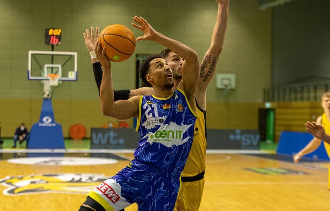 Joel Sadu Aminu Phoenix Hagen, 21 ¨¨¨Kirchheim Knights vs Tigers Tübingen, 2 Basketball, Bundesliga, Pro A, Barmer 2 Basketball, Matchday 24, Season 2020 2021, 05 03 2021, ¨¨ Kirchheim Knights Tigers Tübingen, Basketball, 2 Bundesliga, Barmer 2 Basketball, Matchday 24, Season 2020 2021, 27 02 2021 Kirchheim. Copyright: xDennisxDuddek xEibnerxPressefotox EP_DDU