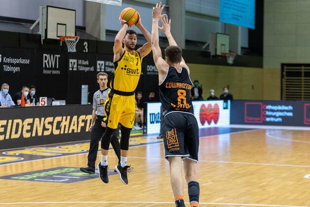 Besnik Bekteshi Tigers Tübingen, 7 ¨¨Tigers Tübingen vs Wiha Panthers Schwenningen, 2 Basketball, Bundesliga, Pro A, Barmer 2 Basketball, Matchday 7, Season 2020 2021, 20 03 2021, ¨¨ Tigers Tübingen Wiha Panthers Schwenningen, Basketball, 2 Bundesliga, Barmer 2 Basketball, Matchday 7, Season 2020 2021, 20 03 2021 Rottenburg am Neckar. Copyright: xDennisxDuddek xEibnerxPressefotox EP_DDU