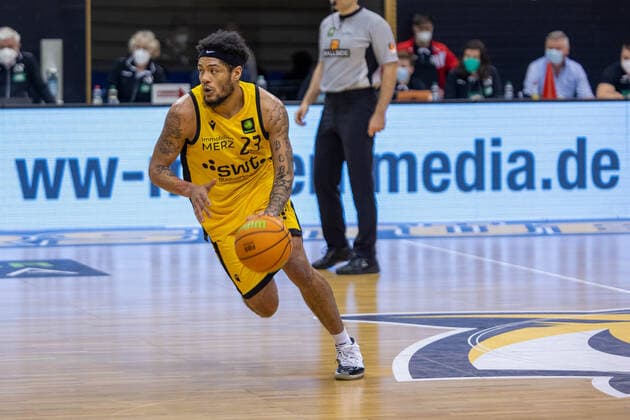 Troy Simons Tigers Tübingen, 23 ¨¨¨Tigers Tübingen vs Wiha Panthers , 2 Basketball, Bundesliga, Pro A, Barmer 2 Basketball, Matchday 7, Season 2020 2021, 20 03 2021, ¨¨ Tigers Tübingen wiha Panthers, Basketball, 2 Bundesliga, Barmer 2 Basketball, Matchday 7, Season 2020 2021, 20 01 2021 Rottenburg am Neckar. Copyright: xNinaxSander xEibnerxPressefotoxIx EP_NSR