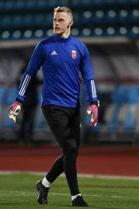 Balazs Toth of Hungary during the warm up prior to the FIFA World Cup, WM, Weltmeisterschaft, Fussball qualifiers match at San Marino Stadium, Serravalle. Picture date: 28th March 2021. Picture credit should read: Jonathan Moscrop Sportimage EDITORIAL USE ONLY. No use with unauthorised audio, video, data, fixture lists, club league logos or live services. Online in-match use limited to 120 images, no video emulation. No use in betting, games or single club league player publications. SPI-0973-0040