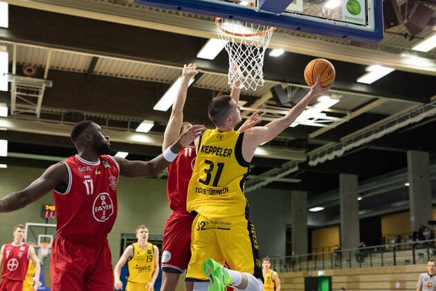 Daniel Keppeler Tigers Tübingen, 31 ¨¨¨Tigers Tübingen vs Bayer Giants Leverkusen, 2 Basketball, Bundesliga, Pro A, Barmer 2 Basketball, Matchday 30, Spielzeit 2020 2021, 10 04 2021, ¨¨ Tigers Tübingen Bayer Giants Leverkusen, Basketball, 2 Bundesliga, Barmer 2 Basketball, Matchday 30, Spielzeit 2020 2021, 10 04 2021 Rottenburg am Neckar. Copyright: xNinaxSander xEibnerxPressefotoxIx EP_NSR