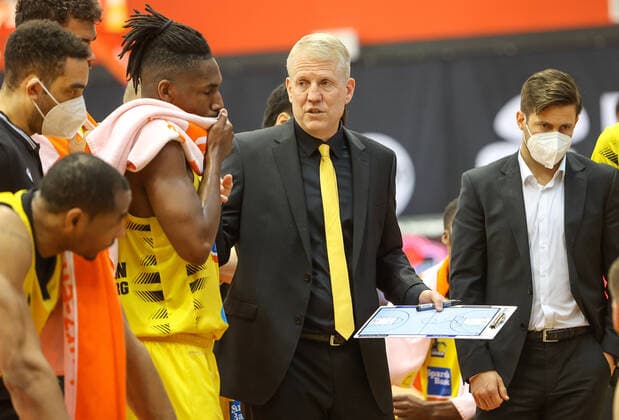 Patrick John, Coach Ludwigsburg, JobStairs GIESSEN 46ers vs, MHP Riesen Ludwigsburg, Basketball, Basketball Bundesliga, 30 Spieltag, 24 04 2021, JobStairs GIESSEN 46ers vs, MHP Riesen Ludwigsburg, Basketball, Basketball Bundesliga, 30 Spieltag, 24 04 2021, Photo EIBNER Joerg Niebergall Giessen Copyright: xJoergxNiebergall Eibner-Pressefox EP_JNL