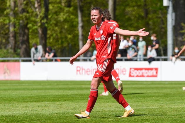 Julia Pollak FCB II, 24 complains, complains, complain, pessimistic, action, action, 28 04 2021, Cologne Germany , Football, 2 Women Bundesliga South, 1 FC Cologne Bayern Munich II, DFB DFL REGULATES PROHIBIT ANY USE OF PHOTOGRAPHS AS IMAGE SEQUENCES AND OR QUASI VIDEO xmhx