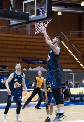Bogdan Radosvljevic Hakro Merlins Crailsheim, 15 HAKRO Merlins Crailsheim vs Hamburg Towers, Basketball, Bundesliga, easy credit BBL, Matchday 32, Season 2020 2021, 02 05 2021, ¨¨ HAKRO Merlins Crailsheim vs Hamburg Towers, Basketball, Bundesliga, easy credit BBL, Matchday 32, Season 2020 2021, 02 05 2021 Ilshofen. Copyright: xNinaxSander xEibnerxPressefotoxIx EP_NSR
