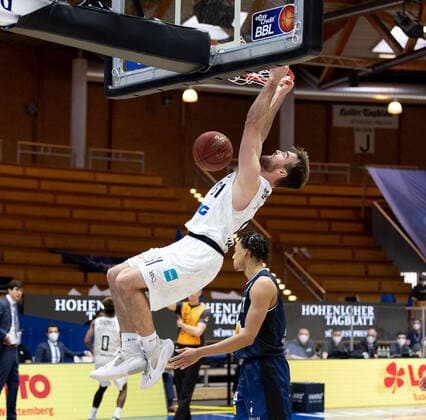 Patrick Spencer Hamburg Towers, 61 HAKRO Merlins Crailsheim vs Hamburg Towers, Basketball, Bundesliga, easy credit BBL, Matchday 32, Season 2020 2021, 02 05 2021, ¨¨ HAKRO Merlins Crailsheim vs Hamburg Towers, Basketball, Bundesliga, easy credit BBL, Matchday 32, Season 2020 2021, 02 05 2021 Ilshofen. Copyright: xNinaxSander xEibnerxPressefotoxIx EP_NSR