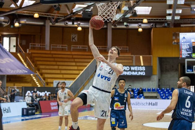 Justus Hollatz Hamburg Towers, 21 HAKRO Merlins Crailsheim vs Hamburg Towers, Basketball, Bundesliga, easy credit BBL, Matchday 32, Season 2020 2021, 02 05 2021, ¨¨ HAKRO Merlins Crailsheim vs Hamburg Towers, Basketball, Bundesliga, easy credit BBL, Matchday 32, Season 2020 2021, 02 05 2021 Ilshofen. Copyright: xNinaxSander xEibnerxPressefotoxIx EP_NSR