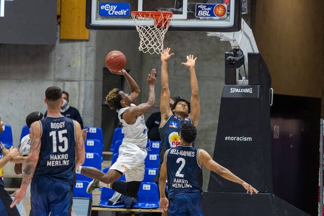 T J Shorts Hamburg Towers, 0 HAKRO Merlins Crailsheim vs Hamburg Towers, Basketball, Bundesliga, easy credit BBL, Matchday 32, Season 2020 2021, 02 05 2021, ¨¨ HAKRO Merlins Crailsheim vs Hamburg Towers, Basketball, Bundesliga, easy credit BBL, Matchday 32, Season 2020 2021, 02 05 2021 Ilshofen. Copyright: xNinaxSander xEibnerxPressefotoxIx EP_NSR