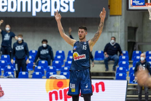 Bogdan Radosvljevic Hakro Merlins Crailsheim, 15 HAKRO Merlins Crailsheim vs Hamburg Towers, Basketball, Bundesliga, easy credit BBL, Matchday 32, Season 2020 2021, 02 05 2021, ¨¨ HAKRO Merlins Crailsheim vs Hamburg Towers, Basketball, Bundesliga, easy credit BBL, Matchday 32, Season 2020 2021, 02 05 2021 Ilshofen. Copyright: xNinaxSander xEibnerxPressefotoxIx EP_NSR