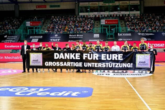 medi Team medi bayreut vs Fraport Skyliners, Basketball, Bundesliga, easycredit BBL, 33 Spieltag, Spielzeit 2020 2021, 04 05 2021, medi bayreut vs Fraport Skyliners, Basketball, Bundesliga, easycredit BBL, 33 Spieltag, Spielzeit 2020 2021, 04 05 2021 Bayreuth Copyright: xEibner-Pressefoto ThorstenxOchsx EP_TOS