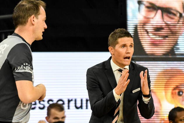 GER, BBL, Play offs, ratiopharm ulm vs EWE Baskets Oldenburg 24 05 2021, ratiopharm arena, Neu Ulm, GER, BBL, Play offs, ratiopharm ulm vs EWE Baskets Oldenburg, in picture Jaka Lakovic Ulm cant believe the referees decision, it remained a technical foul nordphotoxGmbHx xHafner nph00200
