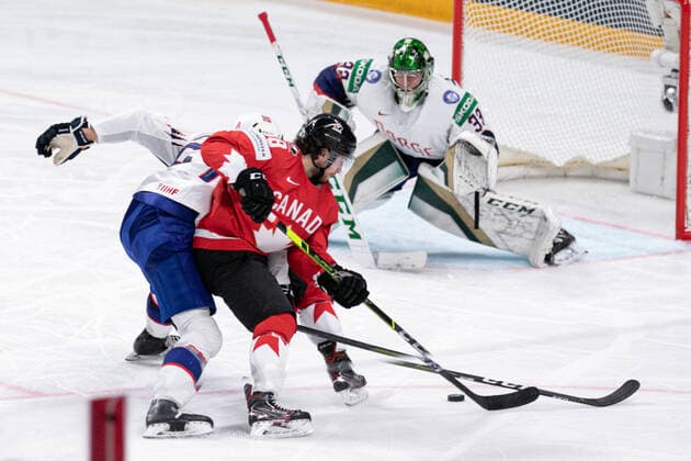 May 26, 2021, Riga, Latvia: Riga, Latvia, Arena Riga, May 26, 2021, Brown (Canada) ..Haukeland (Norway) during World Championship, WM, Weltmeisterschaft 2021 - Canada vs Norway - Ice hockey, Eishockey Ice Hockey - World Championship 2021 - Canada vs Norway, riga, Latvia - ZUMAl164 20210526_zsa_l164_071 Copyright: xAndreaxRex