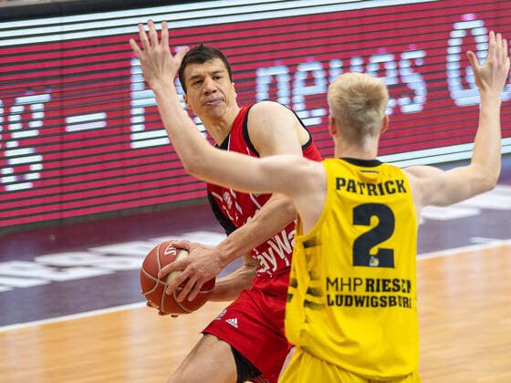Vladimir Lucic FC Bayern, 11 , Jacob Patrick MHP Riesen Ludwigsburg, 02 , MHP Riesen Ludwigsburg vs FC Bayern Basketball, Basketball, Bundesliga, Playoffs, Semifinals, Game 1, easycredit BBL, 29 05 2021, MHP Riesen Ludwigsburg vs FC Bayern Basketball, Basketball, Bundesliga, Playoffs, Semifinals, Game 1, easycredit BBL, 29 05 2021 Ludwigsburg Copyright: xEibner-Pressefoto SaschaxWaltherx EP_EER