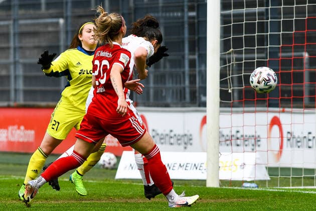 Karoline Kohr Cologne, 13 scores the goal to 3 0, hit, goal, action, game scene, 03 06 2021, Cologne Germany , Football, 2 Frauen Bundesliga Süd, 1 FC Köln 1 FFC Niederkirchen, DFB DFL REGULATIONS PROHIBIT ANY USE OF PHOTOGRAPHS AS IMAGE SEQUENCES AND OR QUASI VIDEO xmhx