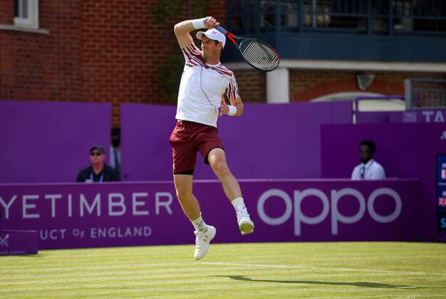 Mandatory Credit: Photo by Ella Ling BPI Shutterstock (12074706co) Andy Murray of GBR in action Cinch Championships, Day Two, Tennis, Queens Club, London, UK - 15 June 2021 EDITORIAL USE ONLY No use with unauthorised audio, video, data, fixture lists, club league logos or live services. Online in-match use limited to 120 images, no video emulation. No use in betting, games or single club league player publications. Cinch Championships, Day Two, Tennis, Queens Club, London, UK - 15 June 2021 EDITORIAL USE ONLY No use with unauthorised audio, video, data, fixture lists, club league logos or live services. Online in-match use limited to 120 images, no video emulation. No use in betting, games or single club league player publications. Copyright: xEllaxLing BPI Shutterstockx 12074706co