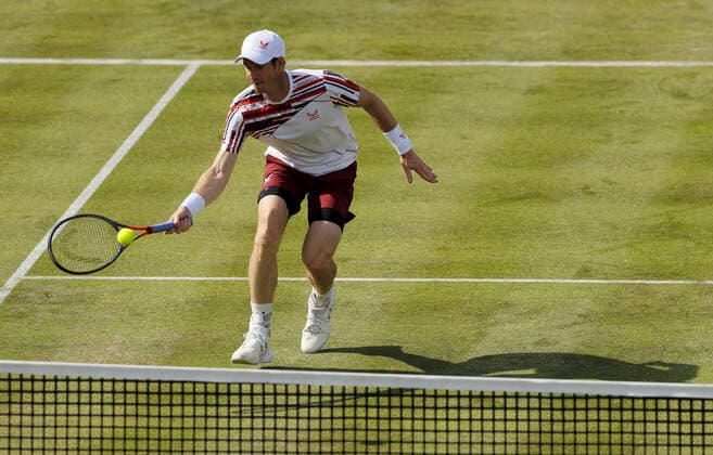 Mandatory Credit: Photo by Ella Ling BPI Shutterstock (12074706df) Andy Murray of GBR in action Cinch Championships, Day Two, Tennis, Queens Club, London, UK - 15 June 2021 EDITORIAL USE ONLY No use with unauthorised audio, video, data, fixture lists, club league logos or live services. Online in-match use limited to 120 images, no video emulation. No use in betting, games or single club league player publications. Cinch Championships, Day Two, Tennis, Queens Club, London, UK - 15 June 2021 EDITORIAL USE ONLY No use with unauthorised audio, video, data, fixture lists, club league logos or live services. Online in-match use limited to 120 images, no video emulation. No use in betting, games or single club league player publications. Copyright: xEllaxLing BPI Shutterstockx 12074706df