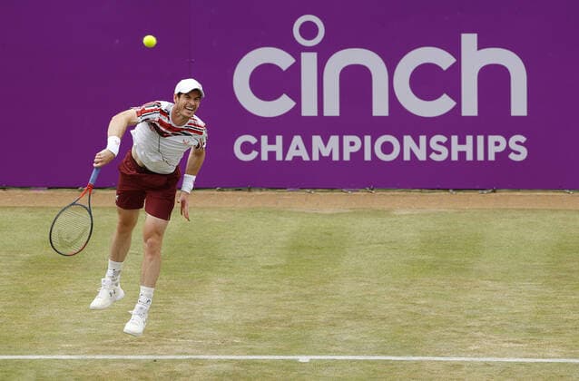 Mandatory Credit: Photo by Ella Ling BPI Shutterstock (12089309av) Andy Murray of GBR in action Cinch Championships, Day Four, Tennis, Queens Club, London, UK - 17 June 2021 EDITORIAL USE ONLY No use with unauthorised audio, video, data, fixture lists, club league logos or live services. Online in-match use limited to 120 images, no video emulation. No use in betting, games or single club league player publications. Cinch Championships, Day Four, Tennis, Queens Club, London, UK - 17 June 2021 EDITORIAL USE ONLY No use with unauthorised audio, video, data, fixture lists, club league logos or live services. Online in-match use limited to 120 images, no video emulation. No use in betting, games or single club league player publications. Copyright: xEllaxLing BPI Shutterstockx 12089309av