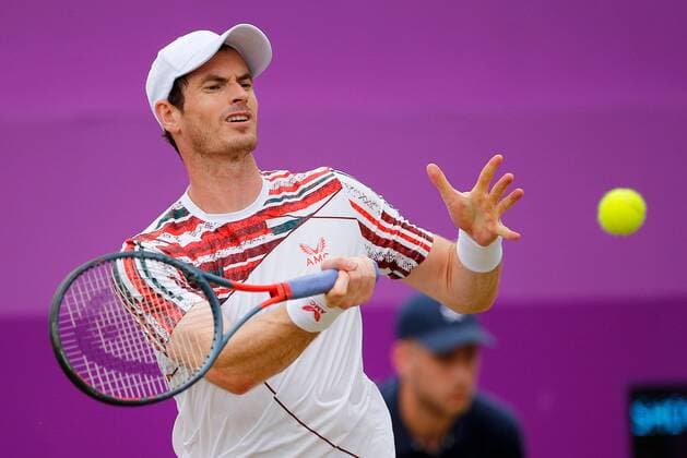 Mandatory Credit: Photo by Ella Ling BPI Shutterstock (12089309af) Andy Murray of GBR in action Cinch Championships, Day Four, Tennis, Queens Club, London, UK - 17 June 2021 EDITORIAL USE ONLY No use with unauthorised audio, video, data, fixture lists, club league logos or live services. Online in-match use limited to 120 images, no video emulation. No use in betting, games or single club league player publications. Cinch Championships, Day Four, Tennis, Queens Club, London, UK - 17 June 2021 EDITORIAL USE ONLY No use with unauthorised audio, video, data, fixture lists, club league logos or live services. Online in-match use limited to 120 images, no video emulation. No use in betting, games or single club league player publications. Copyright: xEllaxLing BPI Shutterstockx 12089309af